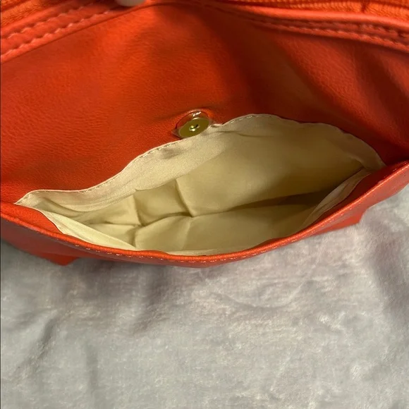 Nicole Miller Coral Colored Quilted Crossbody Bag - Picture 3 of 6